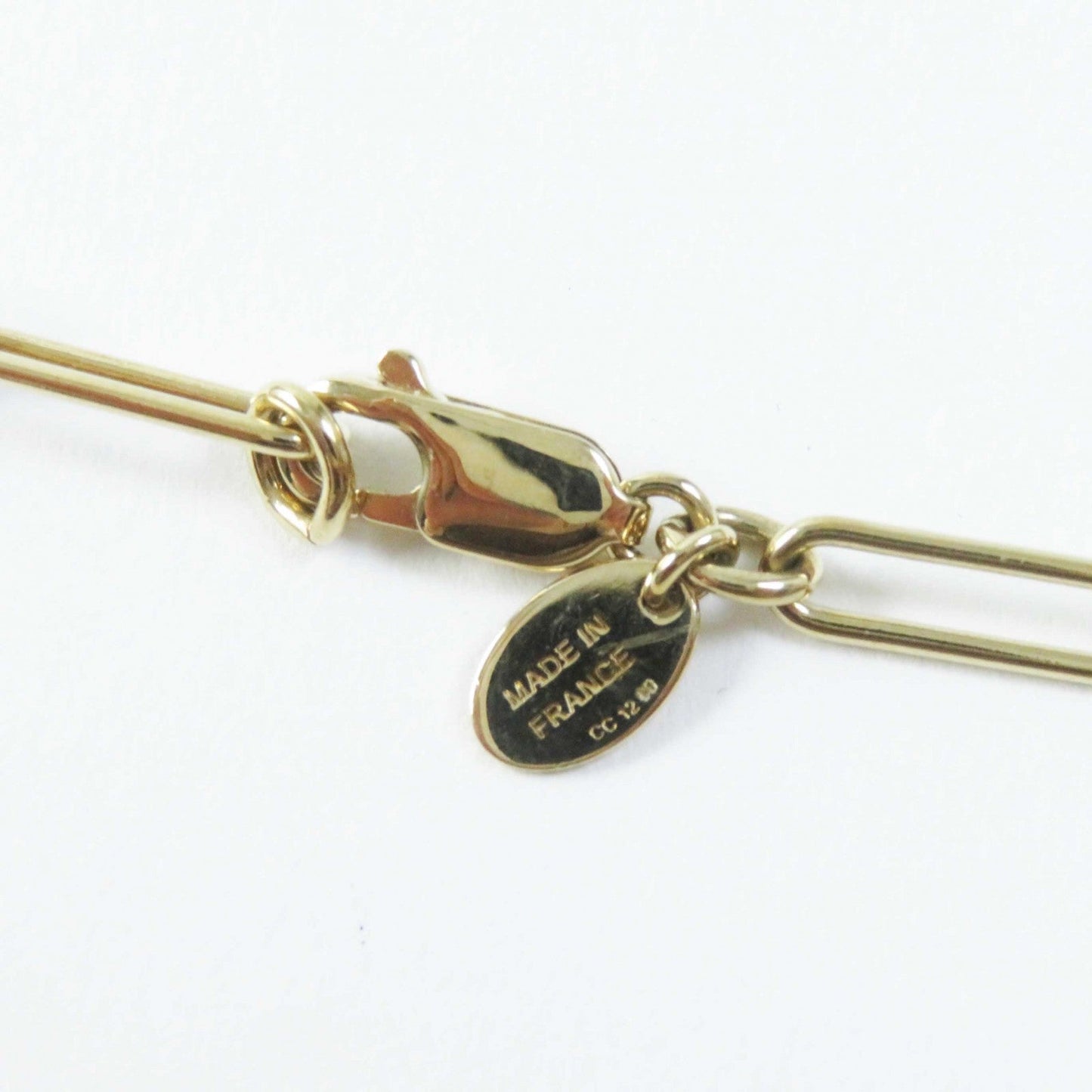 HERMES Necklace Buffalo Horn Gold Plated Black type Gold Amulet Kelly GM Necklace