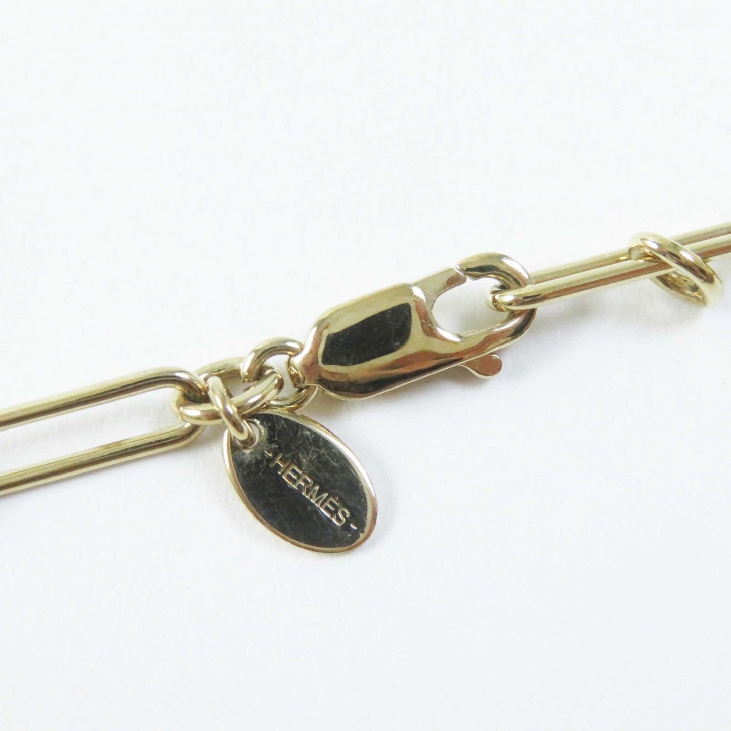 HERMES Necklace Buffalo Horn Gold Plated Black type Gold Amulet Kelly GM Necklace