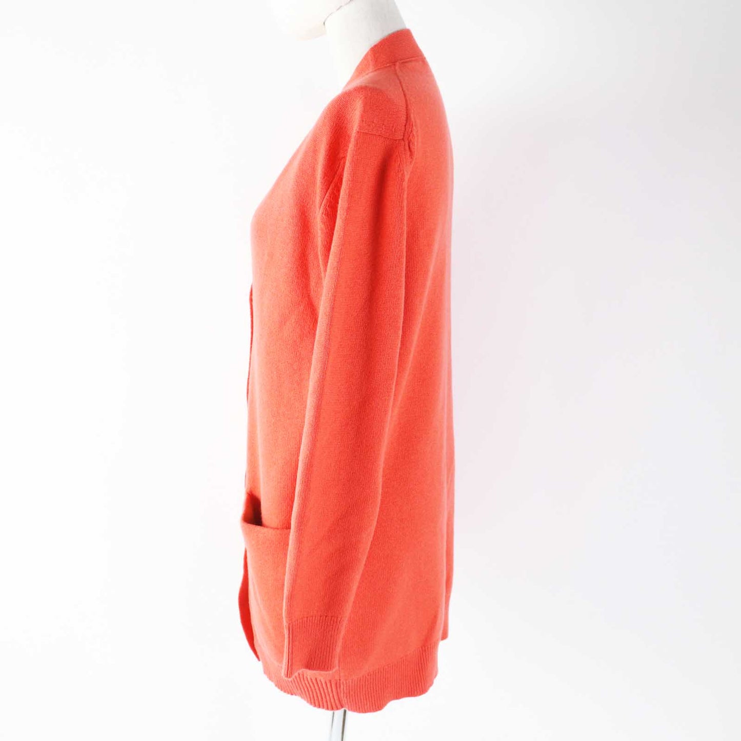 HERMES cardigan cashmere Coral orange 34