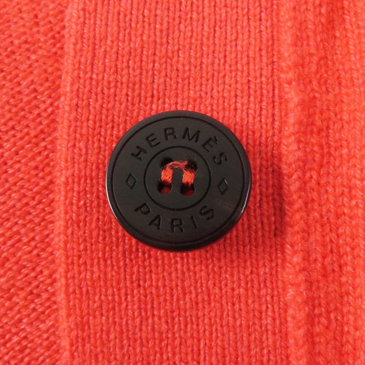 HERMES cardigan cashmere Coral orange 34