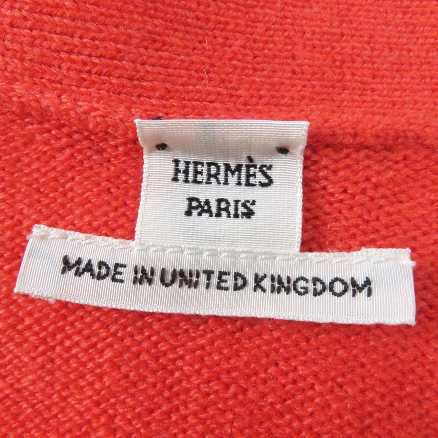 HERMES cardigan cashmere Coral orange 34
