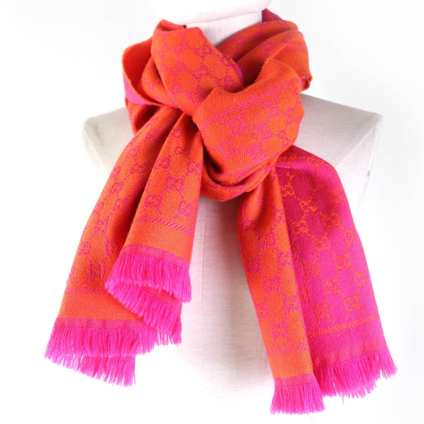 GUCCI Scarf 202253 wool Orange pink