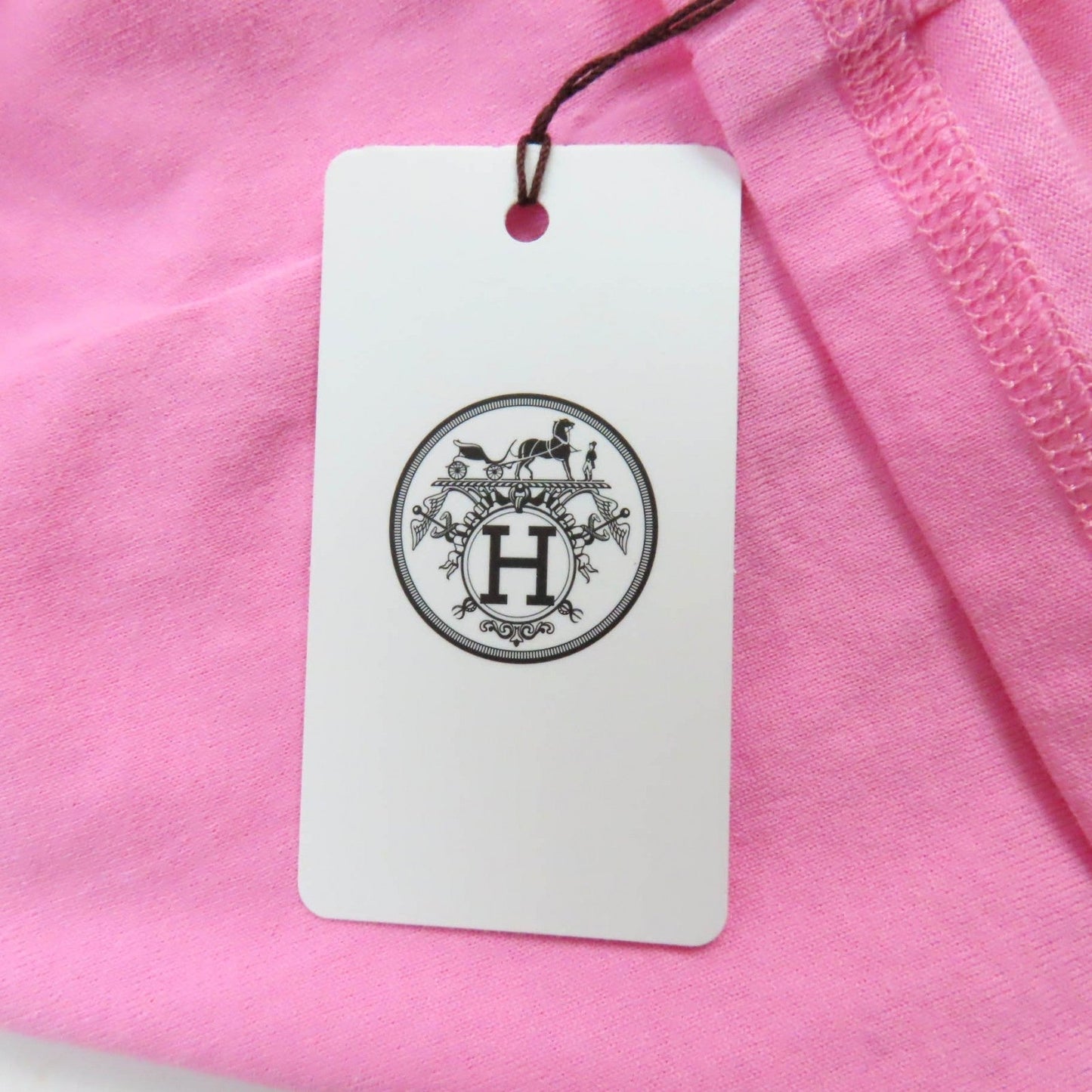 HERMES Short sleeve T-shirt 3E4621DL cotton pink Canoe 36