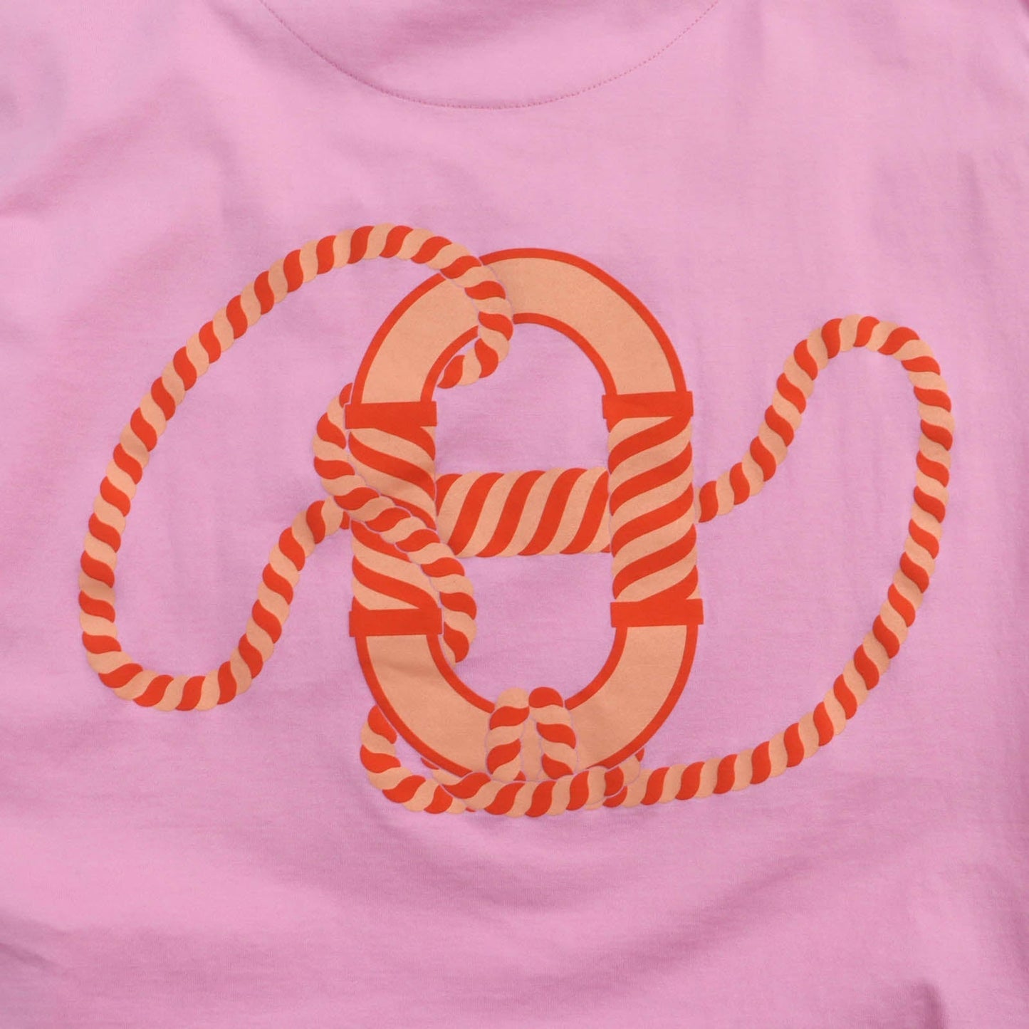 HERMES Short sleeve T-shirt 3E4621DL cotton pink Canoe 36