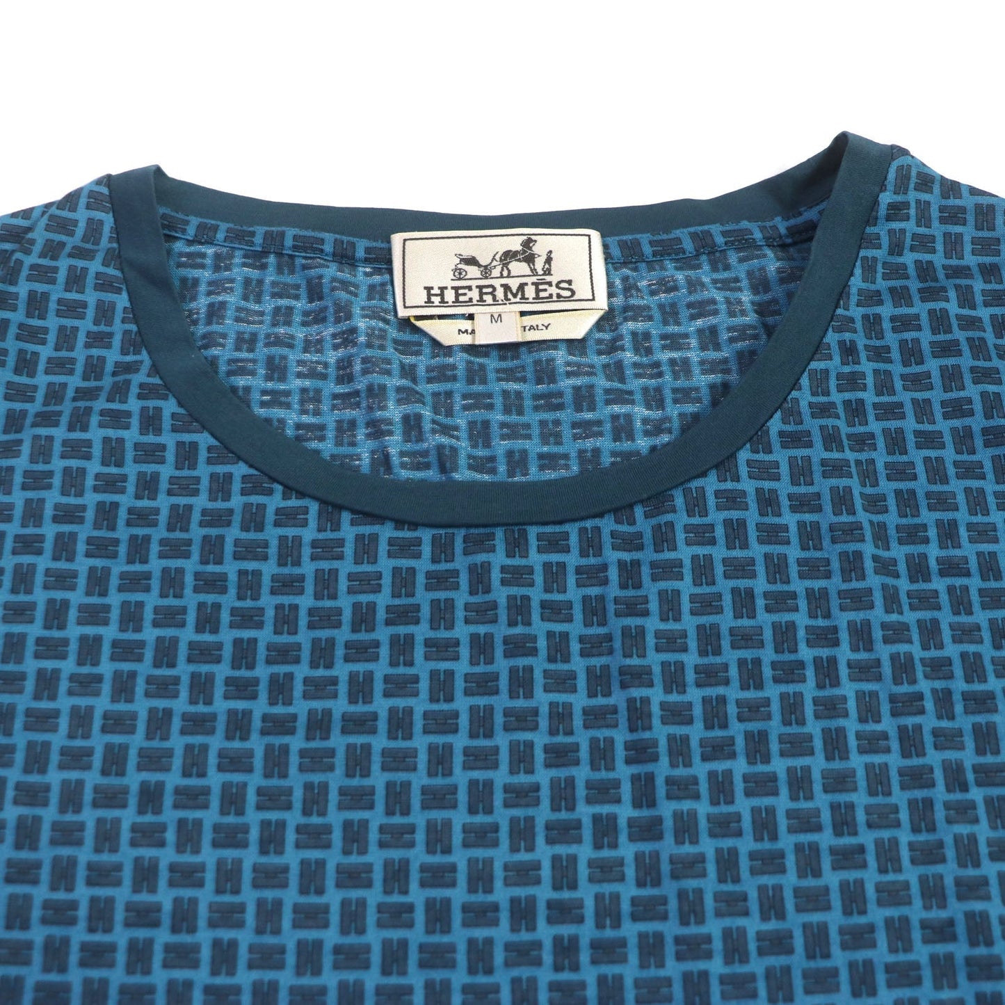 HERMES Short sleeve T-shirt cotton Blue type M