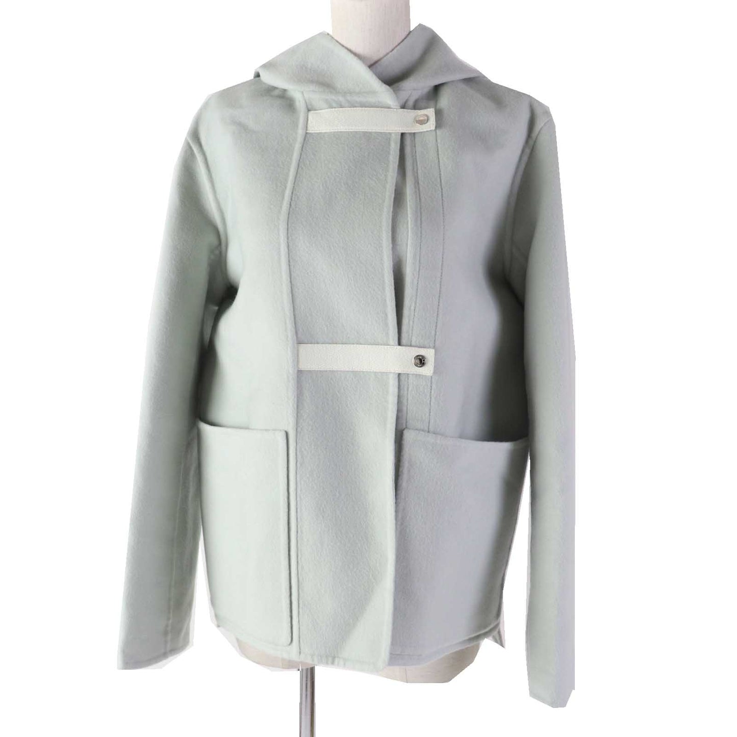 HERMES coat cashmere Light blue 38