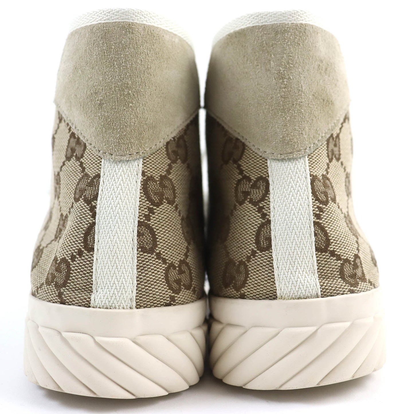 GUCCI High cut sneakers 738995 Suede Beige type mens 7.5 Secondhand
