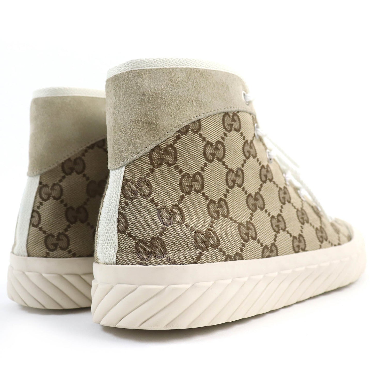GUCCI High cut sneakers 738995 Suede Beige type mens 7.5 Secondhand