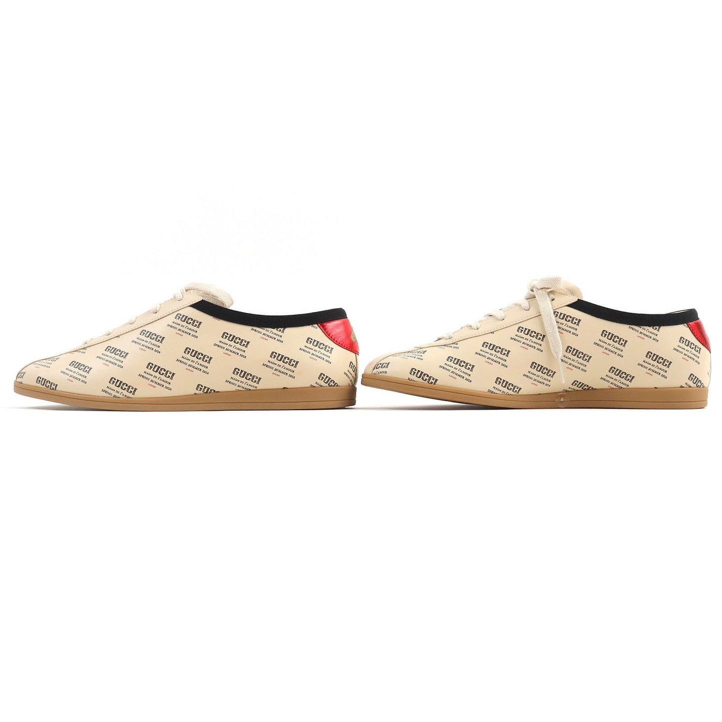 GUCCI Low cut sneakers 519535 leather SOY Beige mens 8 Secondhand