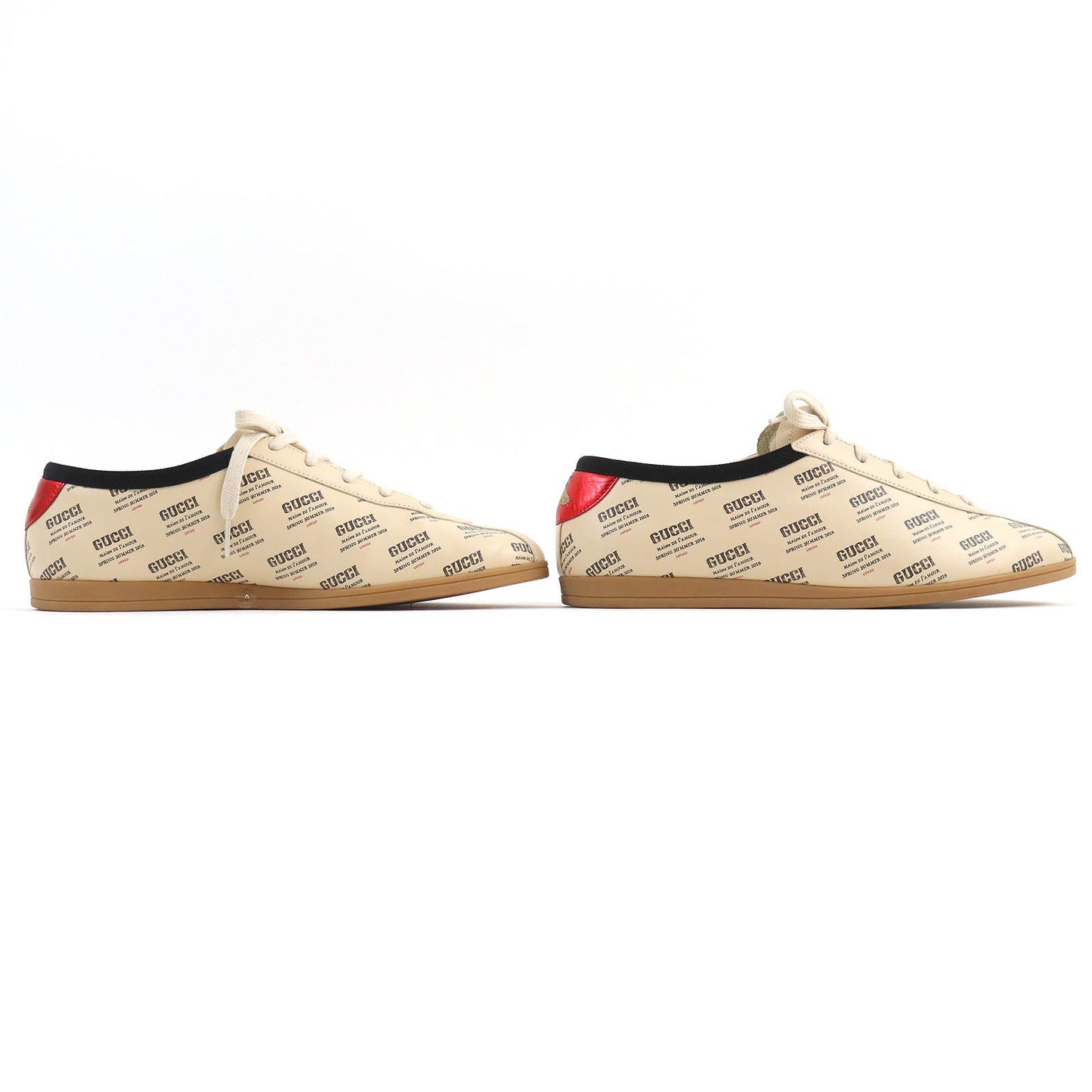 GUCCI Low cut sneakers 519535 leather SOY Beige mens 8 Secondhand