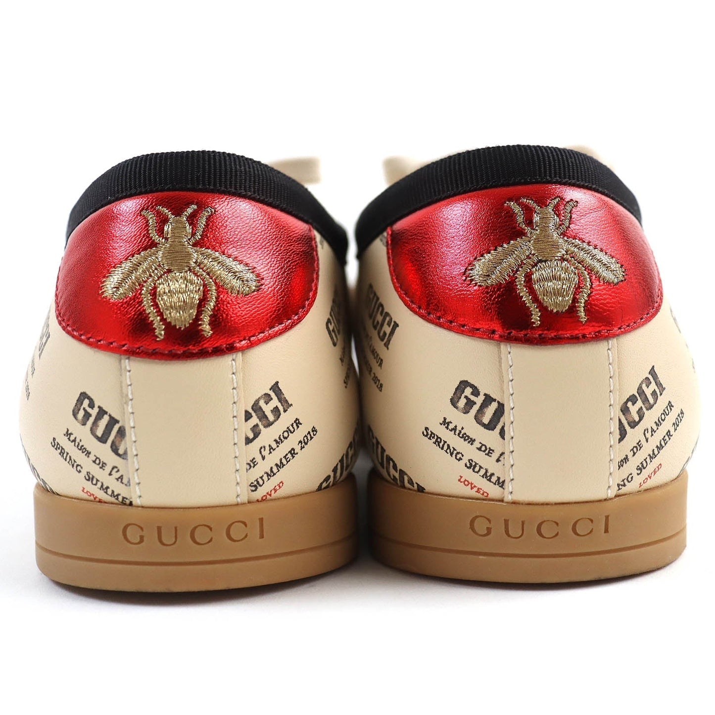 GUCCI Low cut sneakers 519535 leather SOY Beige mens 8 Secondhand