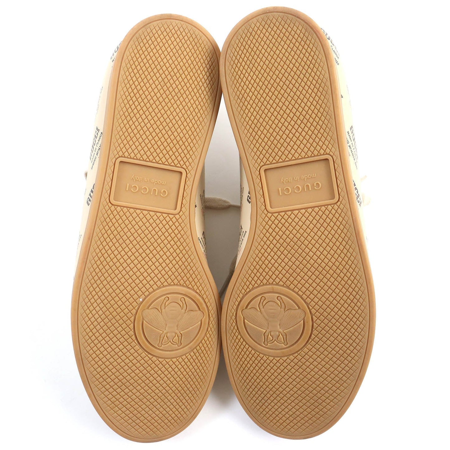 GUCCI Low cut sneakers 519535 leather SOY Beige mens 8 Secondhand