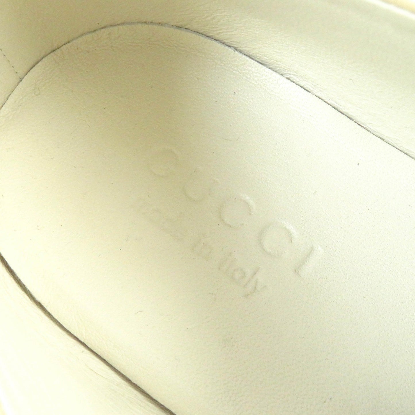 GUCCI Low cut sneakers 519535 leather SOY Beige mens 8 Secondhand