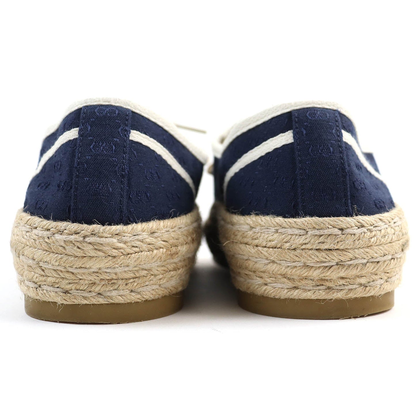 GUCCI Low cut sneakers 574853 canvas Navy beige mens 9 Secondhand