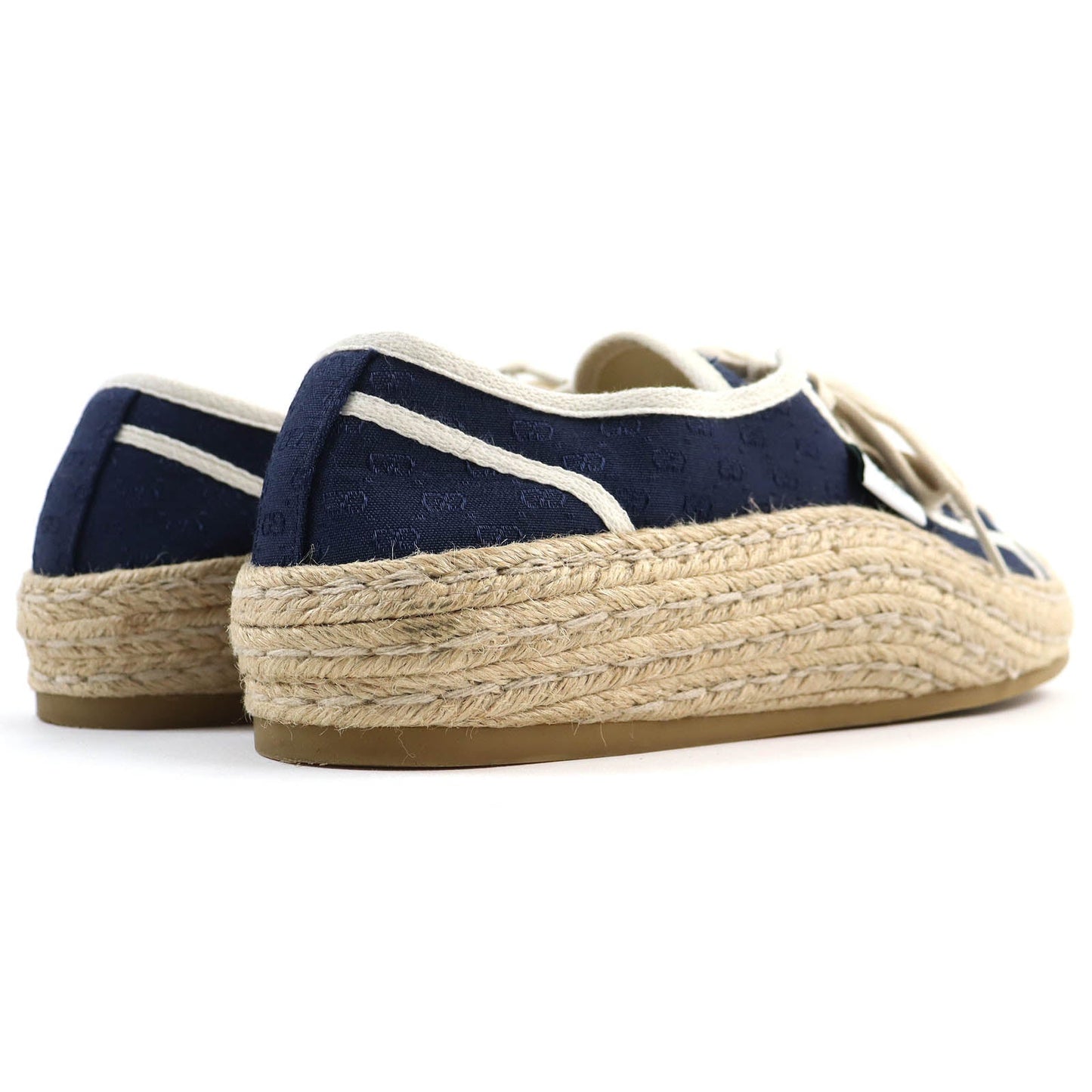 GUCCI Low cut sneakers 574853 canvas Navy beige mens 9 Secondhand