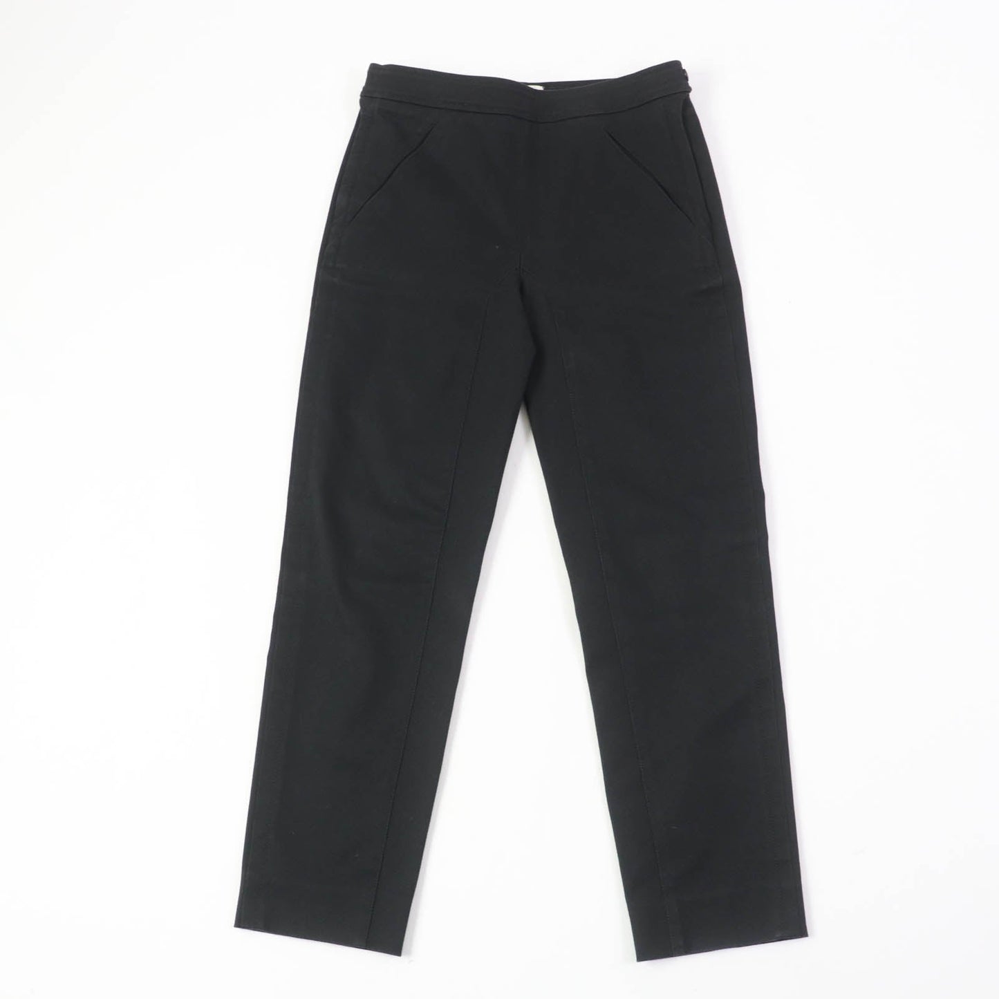 HERMES skinny pants cotton black 34