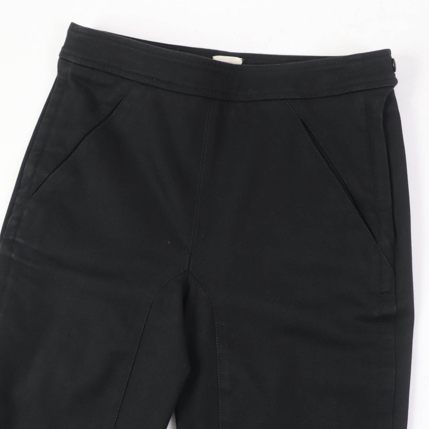 HERMES skinny pants cotton black 34