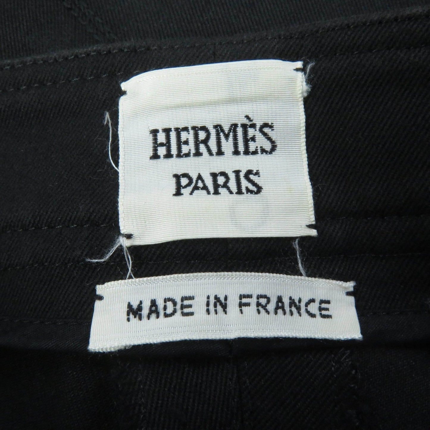 HERMES skinny pants cotton black 34