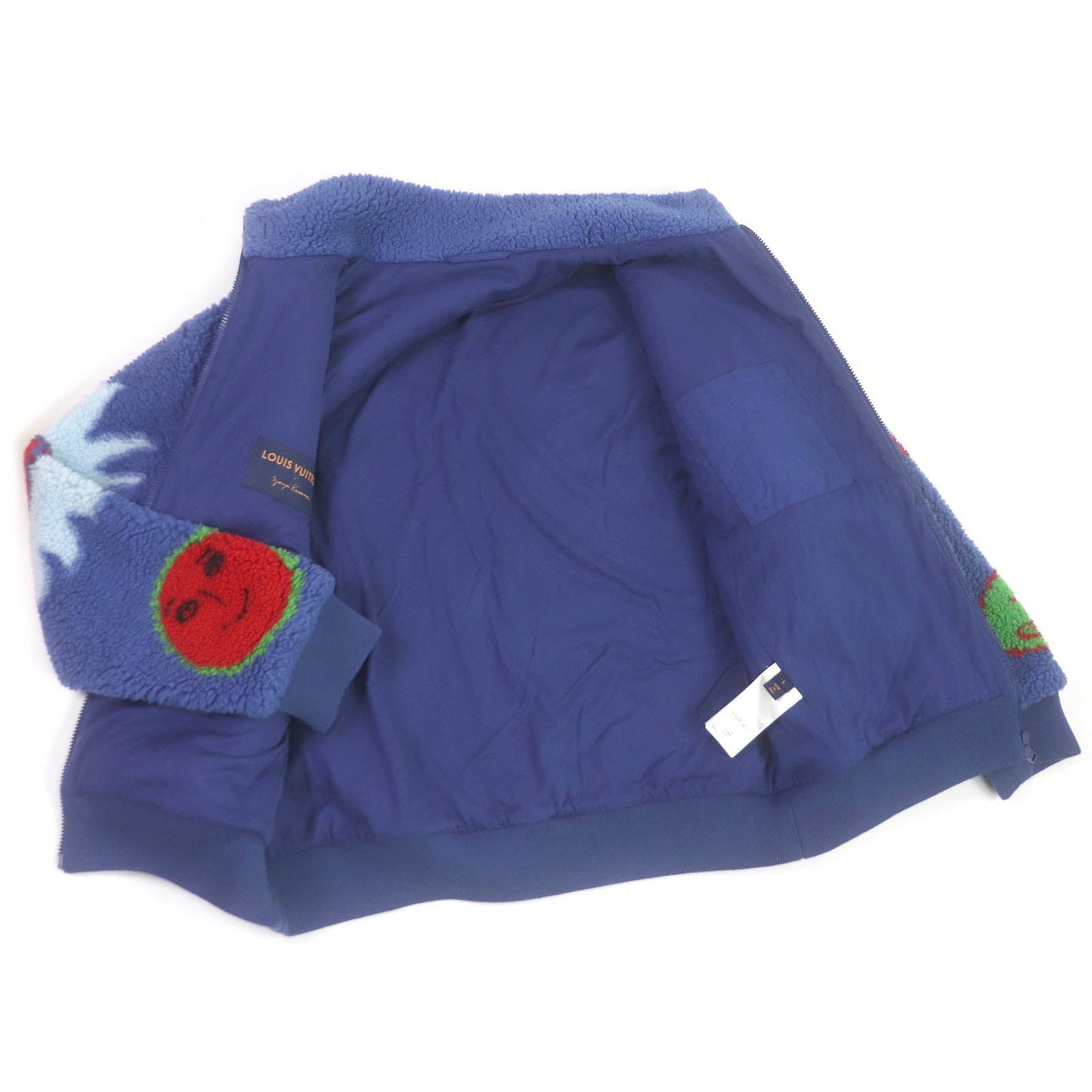 LOUIS VUITTON Blouson Outer: 53% polyester, Outer: 47% acrylic, Lining: 100% cotton, Part: 100% wool blue mens L Used