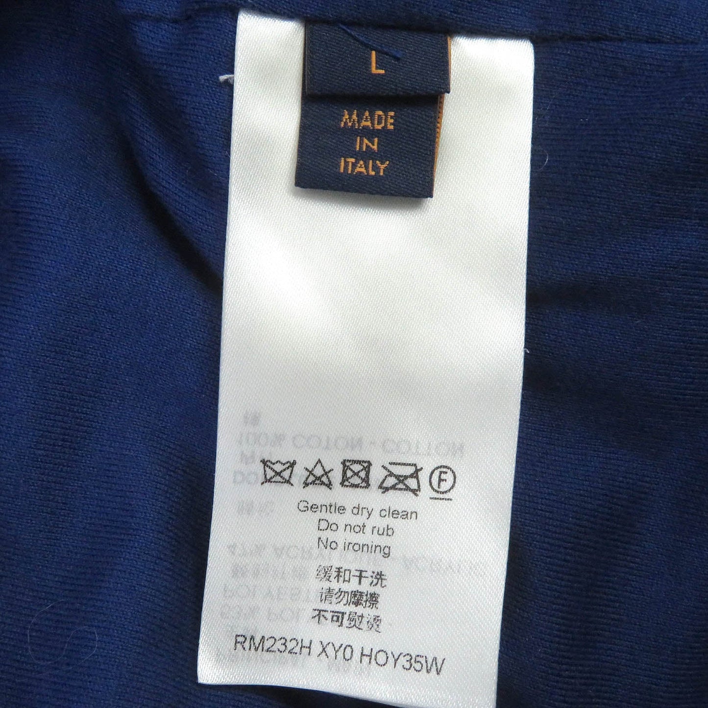 LOUIS VUITTON Blouson Outer: 53% polyester, Outer: 47% acrylic, Lining: 100% cotton, Part: 100% wool blue mens L Used