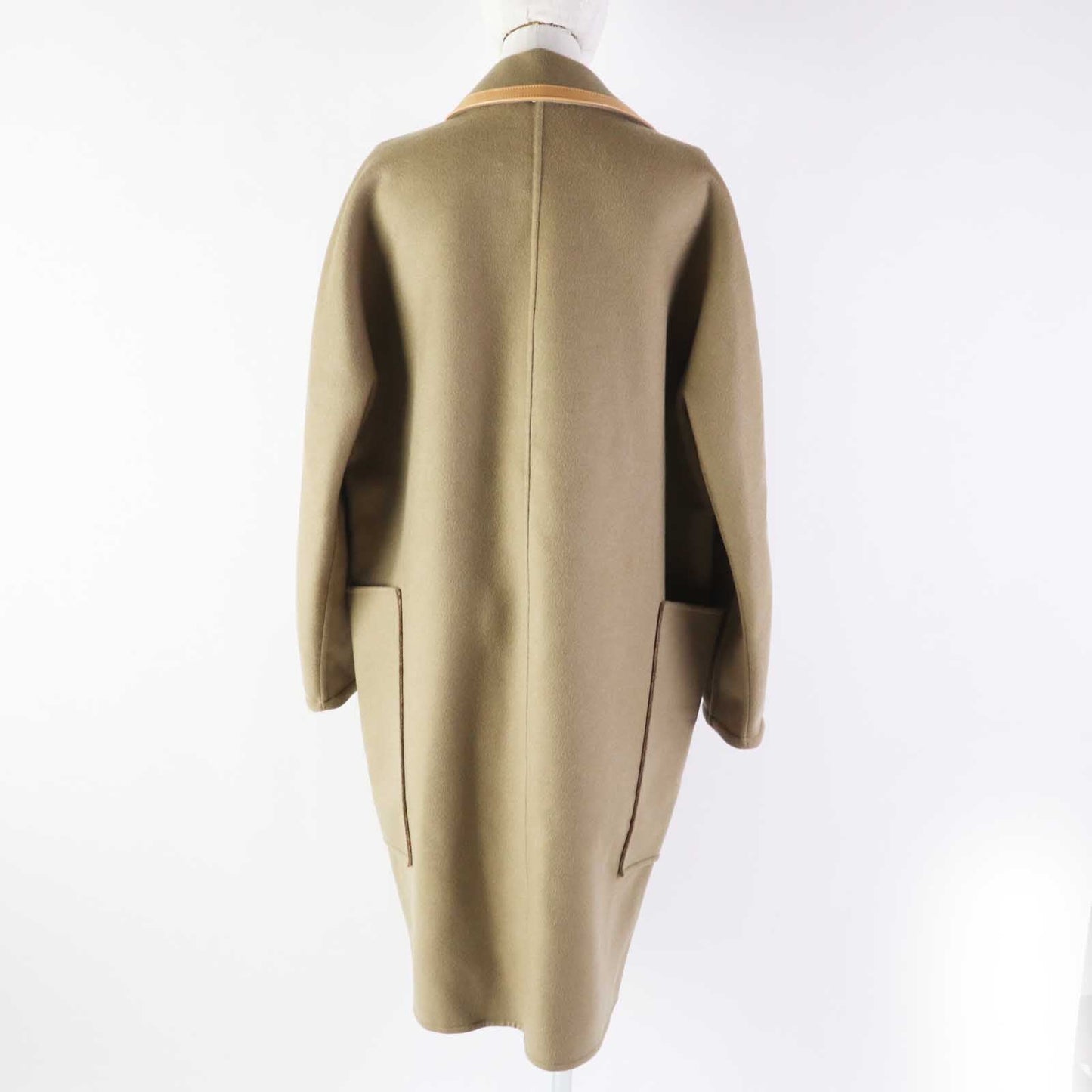 LOUIS VUITTON coat 1ABQP2 wool beige Removable collar double face coat 36