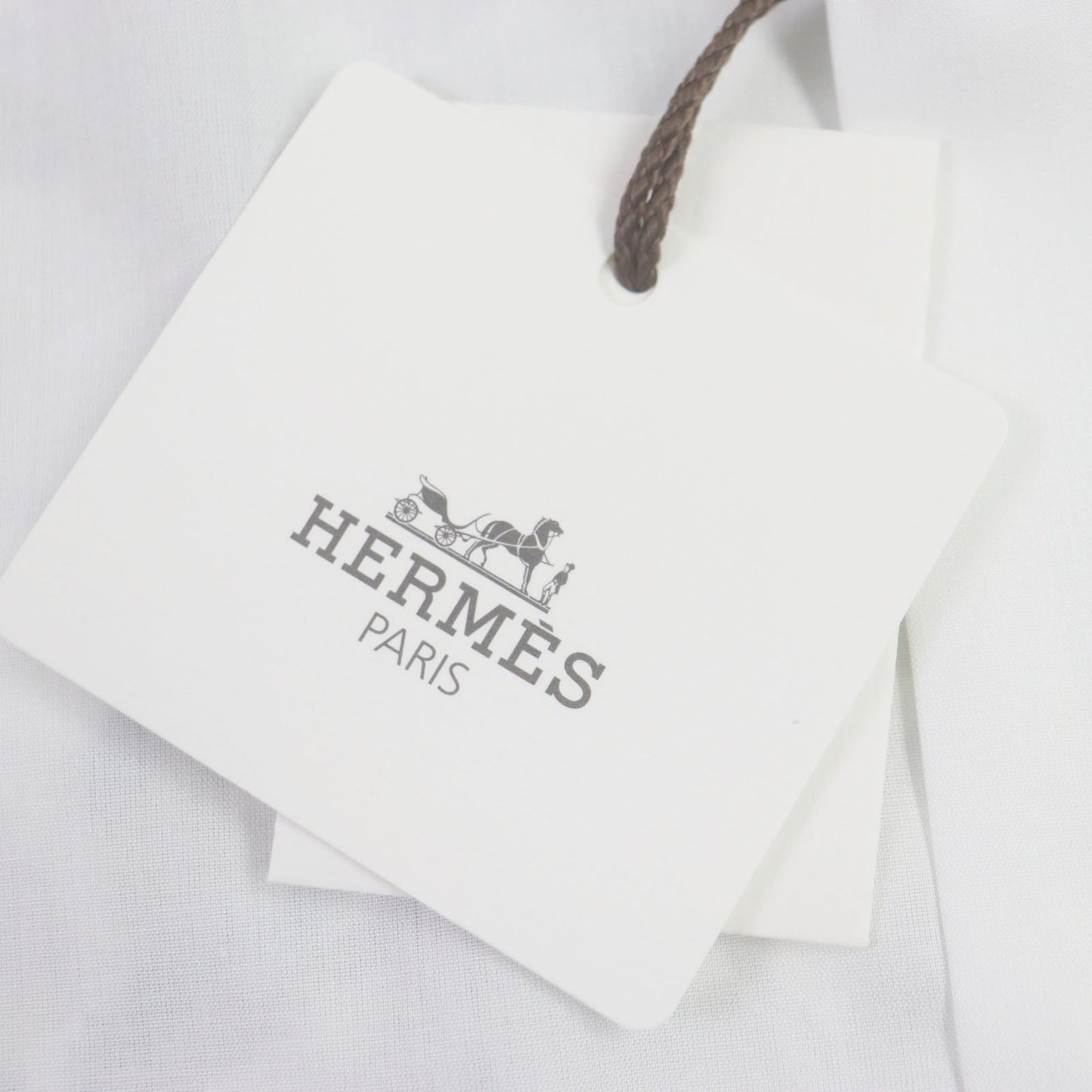 HERMES Long sleeve shirt cotton white Water snake 40