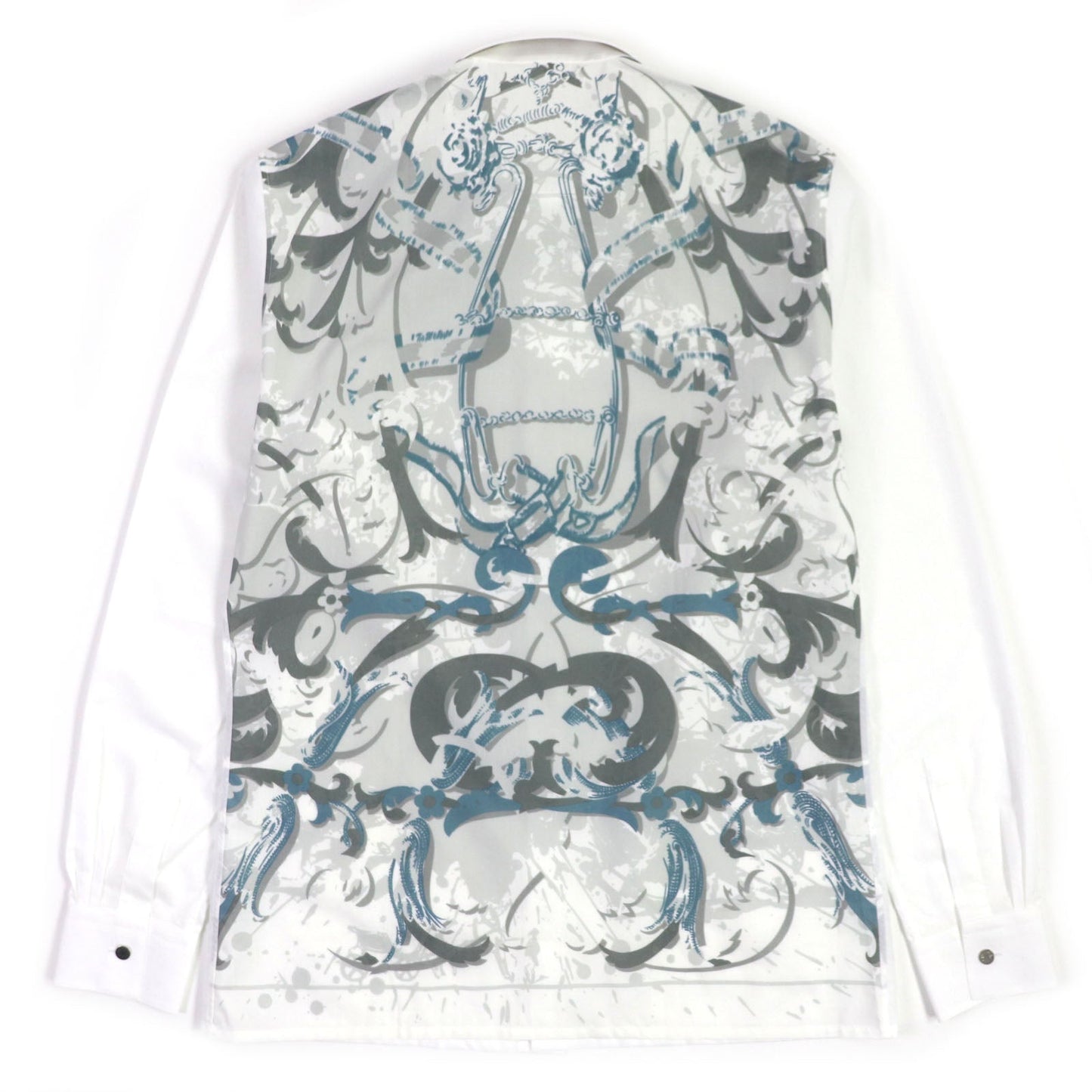 HERMES Long sleeve shirt cotton white Water snake 40
