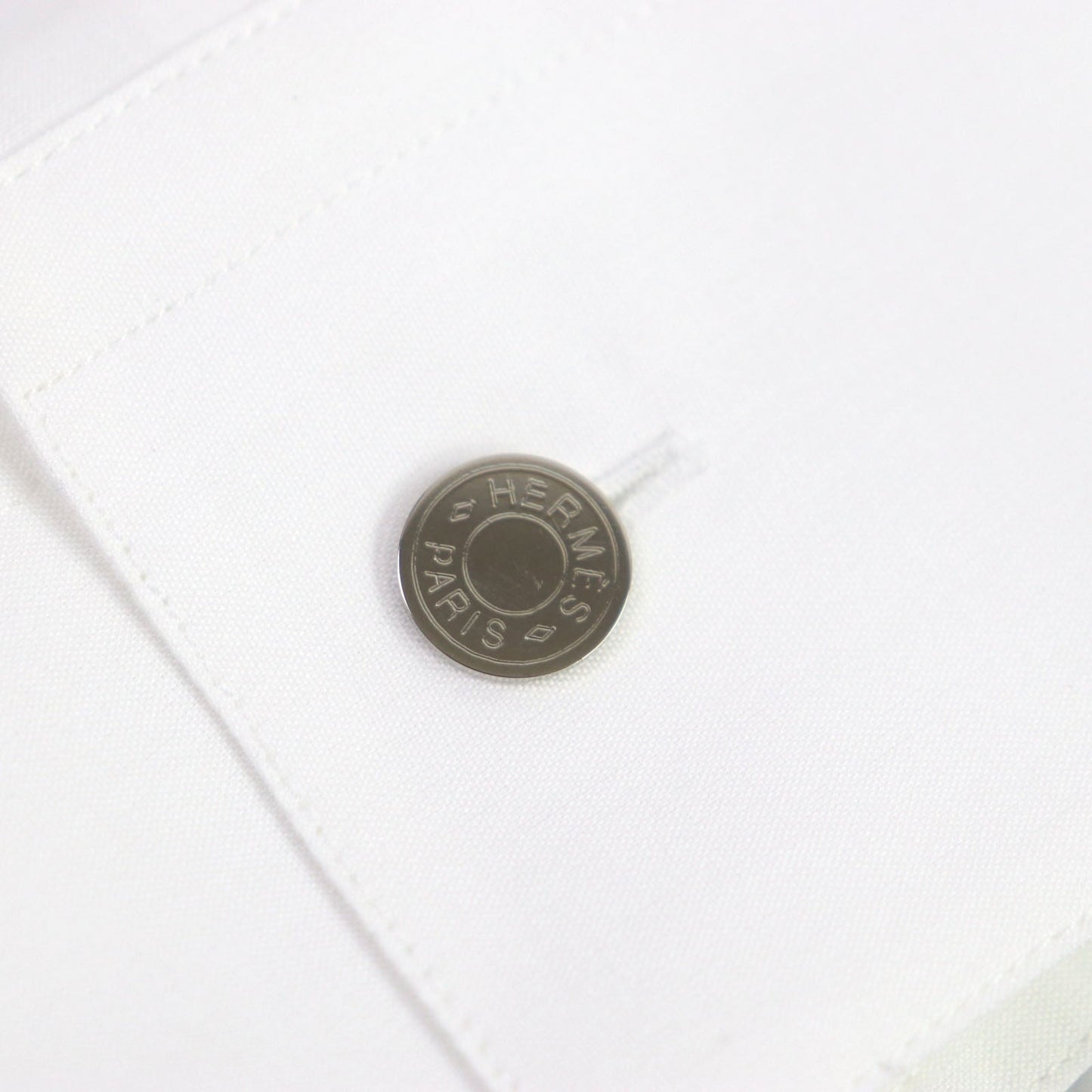 HERMES Long sleeve shirt cotton white Water snake 40