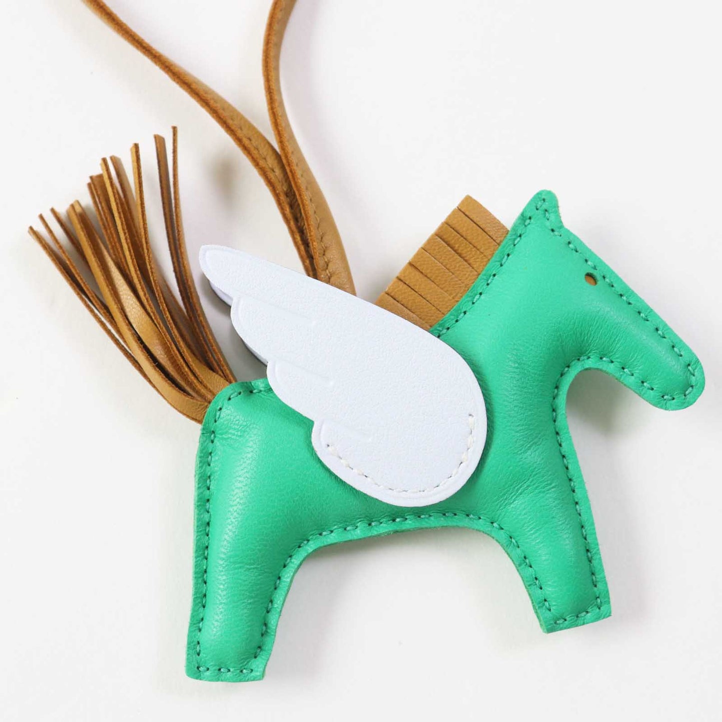 HERMES Bag charm Anyo Miro Mint/Sesame/Blue Brume Rodeo Charm Pegasus PM