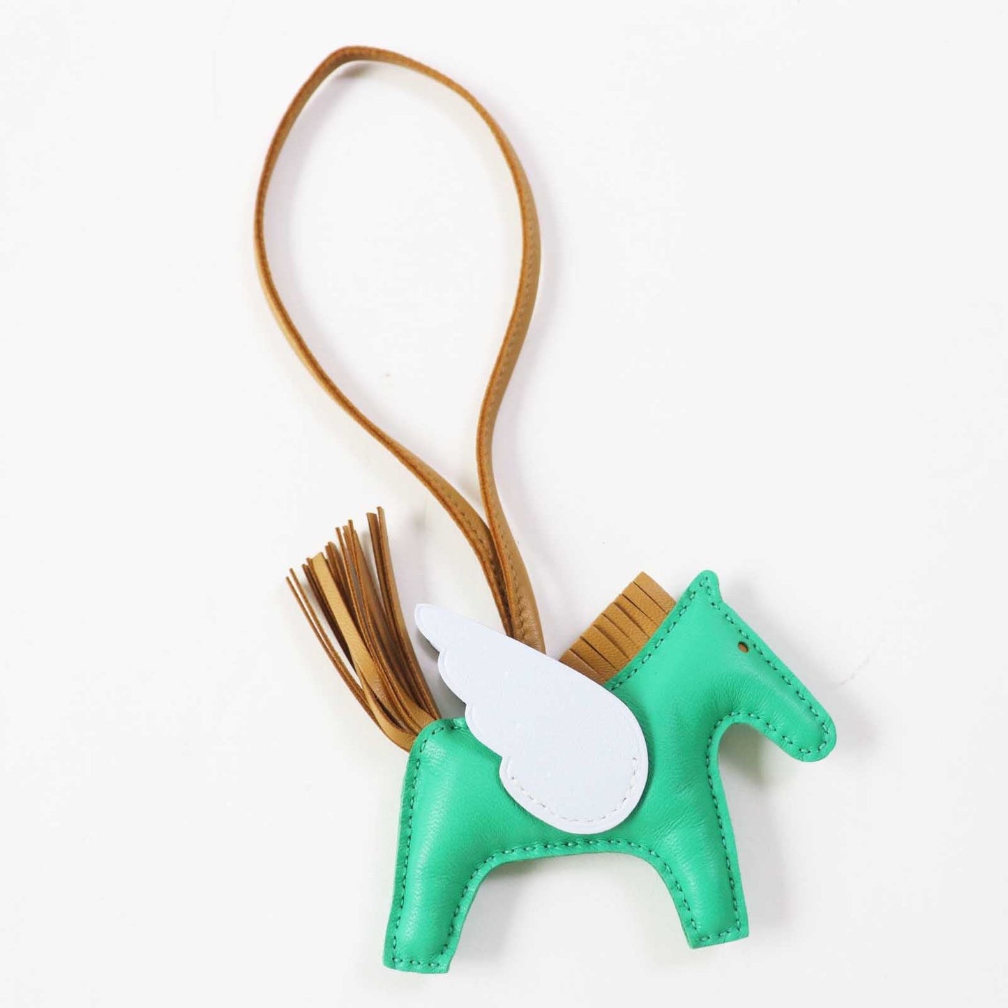 HERMES Bag charm Anyo Miro Mint/Sesame/Blue Brume Rodeo Charm Pegasus PM