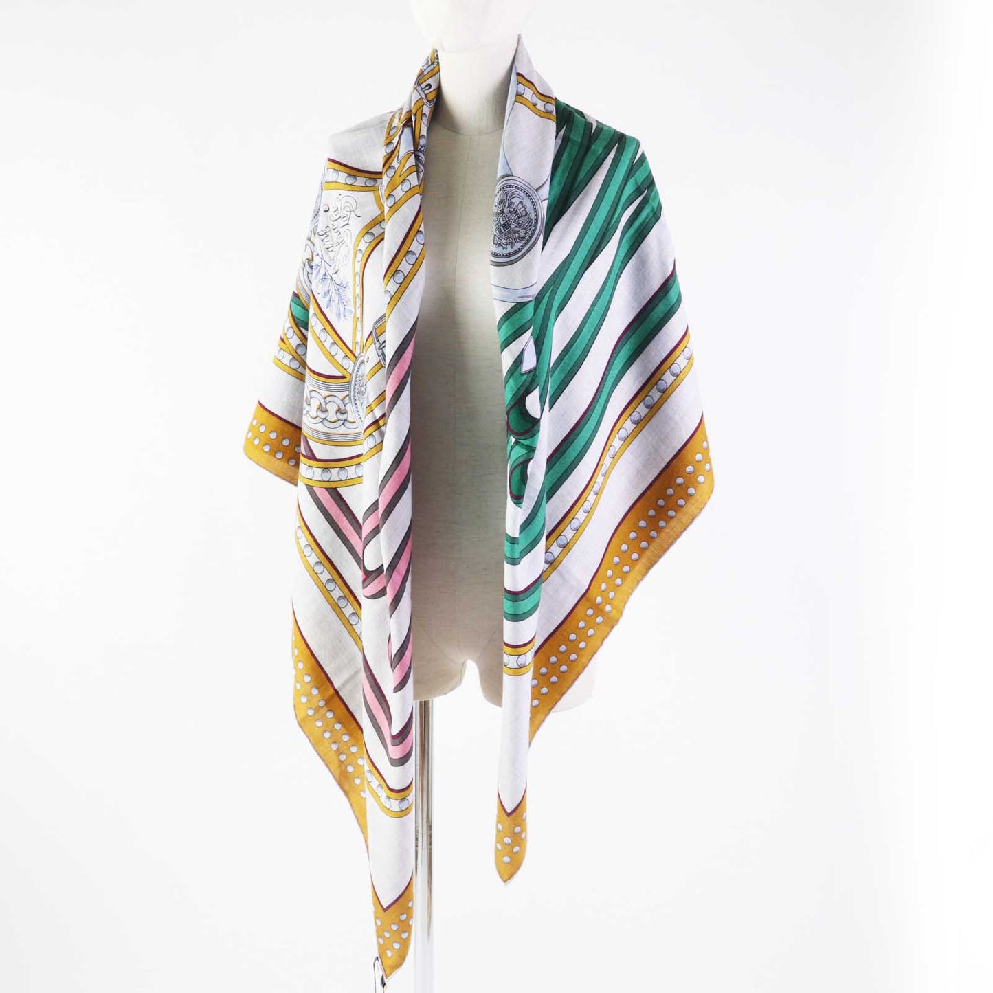 HERMES Stall cashmere Multi Grand Tralala Carre140