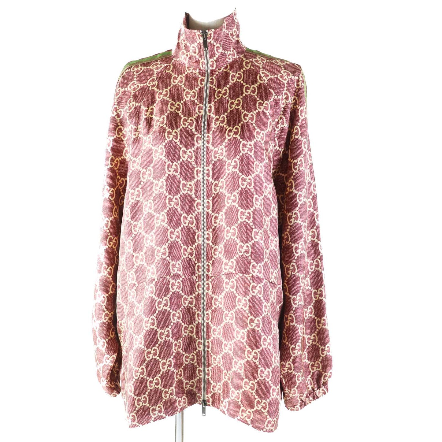 GUCCI 625007 Outer: 100% silk, part: 53% rayon, part: 35% cotton, part: 12% polyester Bordeaux Beige Women S Used