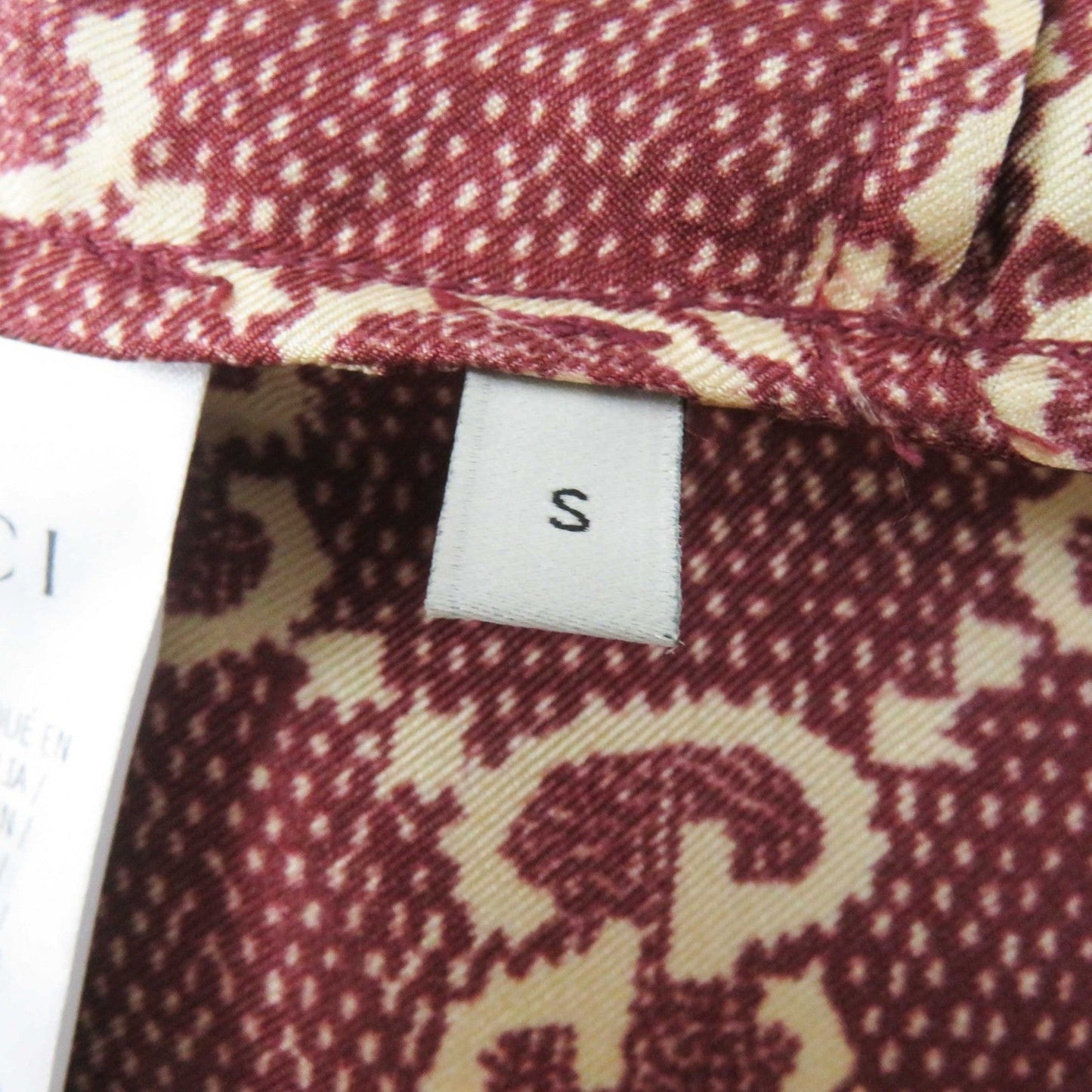 GUCCI 625007 Outer: 100% silk, part: 53% rayon, part: 35% cotton, part: 12% polyester Bordeaux Beige Women S Used