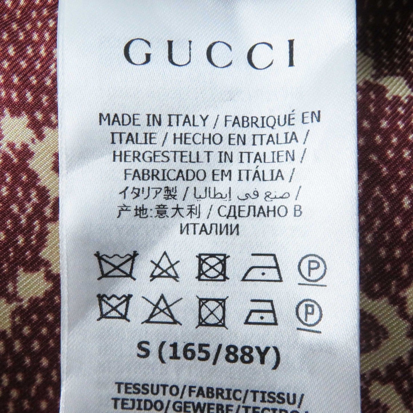 GUCCI 625007 Outer: 100% silk, part: 53% rayon, part: 35% cotton, part: 12% polyester Bordeaux Beige Women S Used