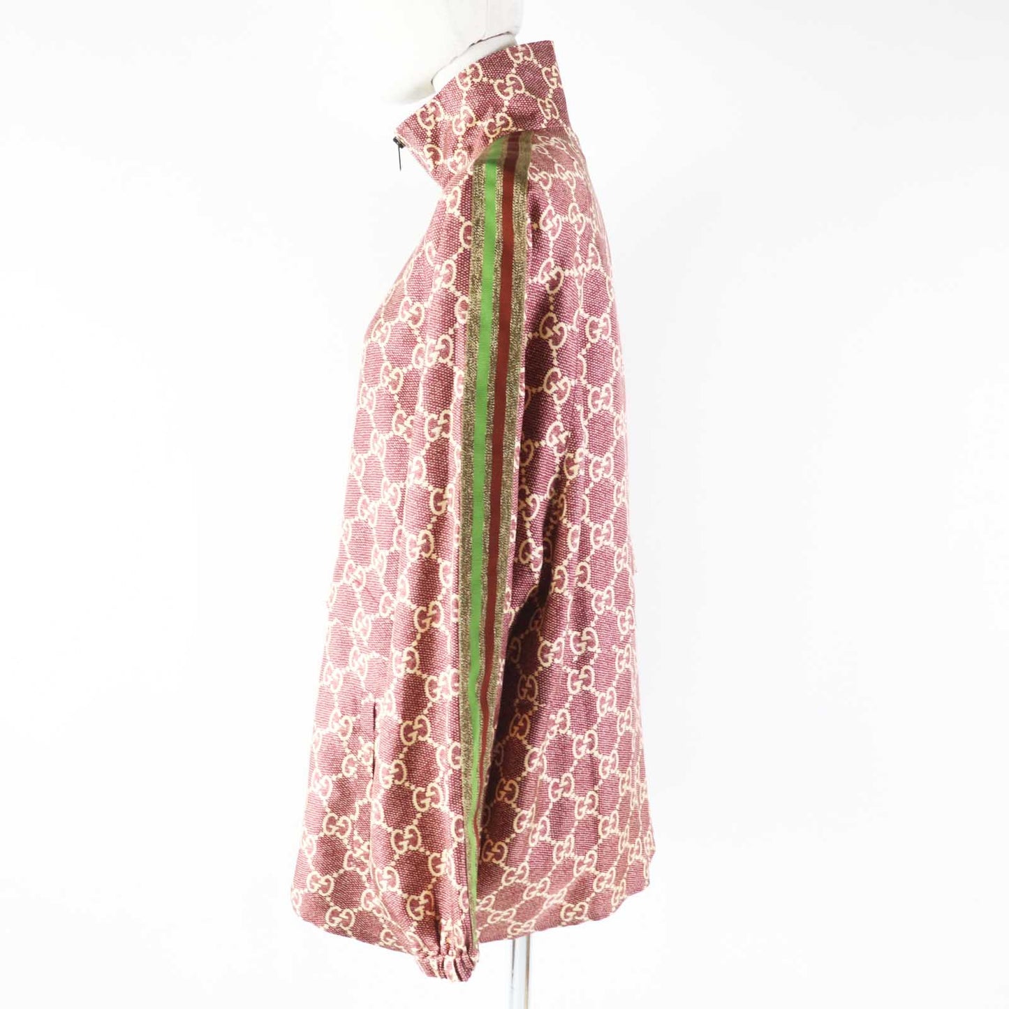 GUCCI 625007 Outer: 100% silk, part: 53% rayon, part: 35% cotton, part: 12% polyester Bordeaux Beige Women S Used