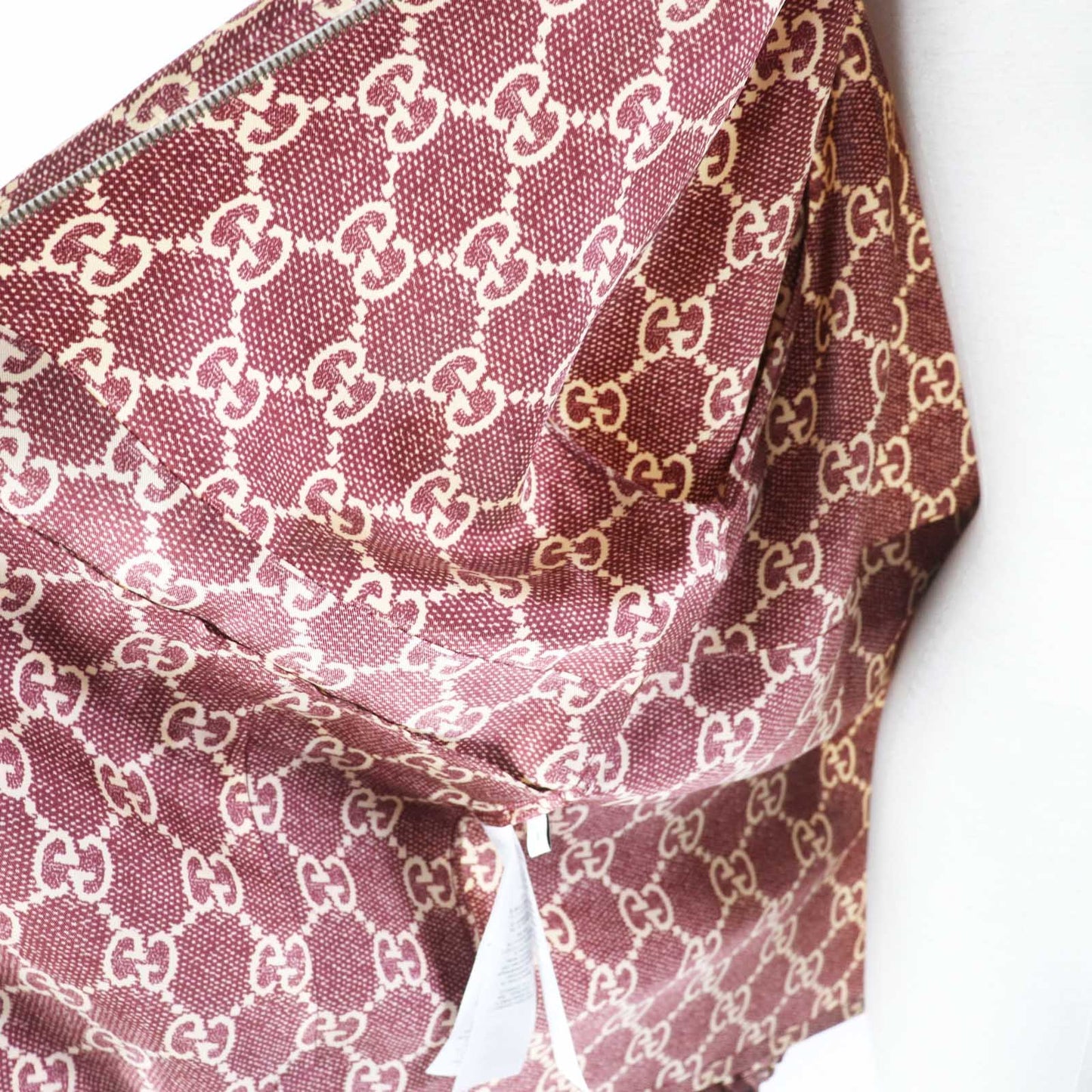 GUCCI 625007 Outer: 100% silk, part: 53% rayon, part: 35% cotton, part: 12% polyester Bordeaux Beige Women S Used