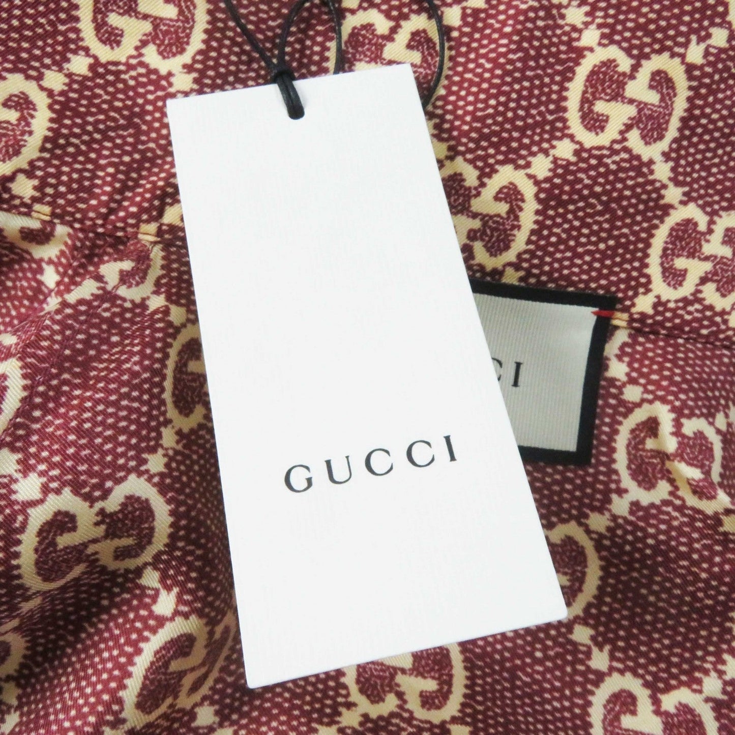GUCCI 625007 Outer: 100% silk, part: 53% rayon, part: 35% cotton, part: 12% polyester Bordeaux Beige Women S Used
