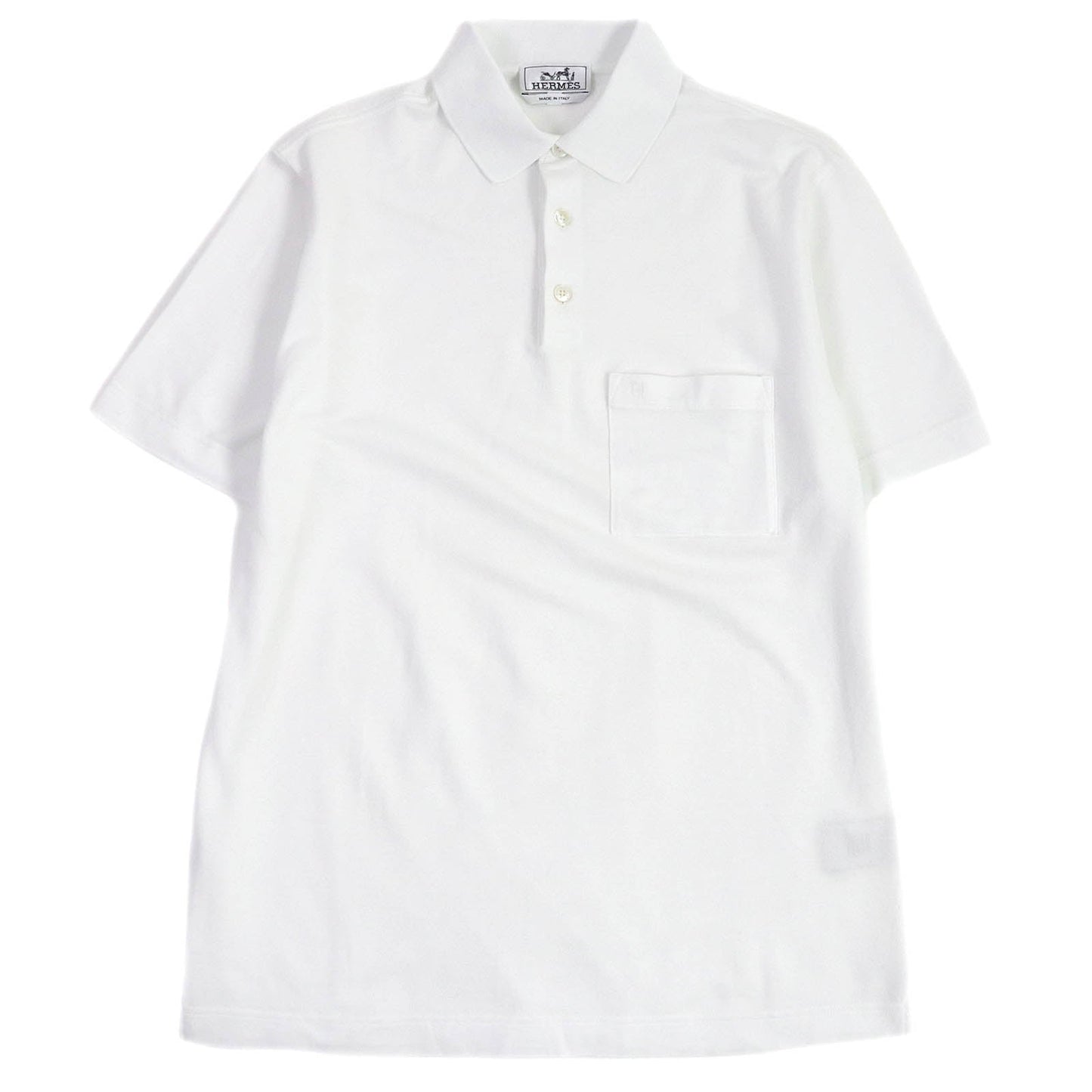 HERMES Short sleeve polo shirt cotton white S