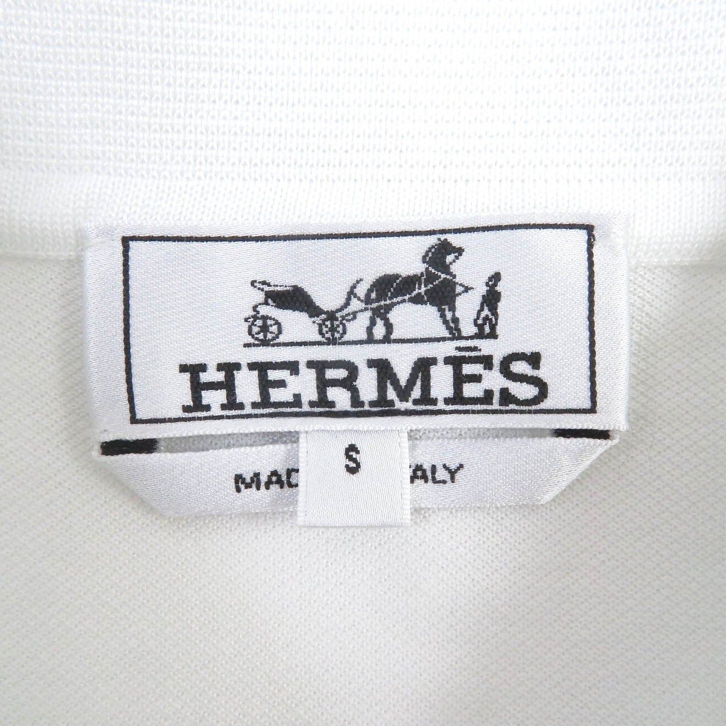 HERMES Short sleeve polo shirt cotton white S