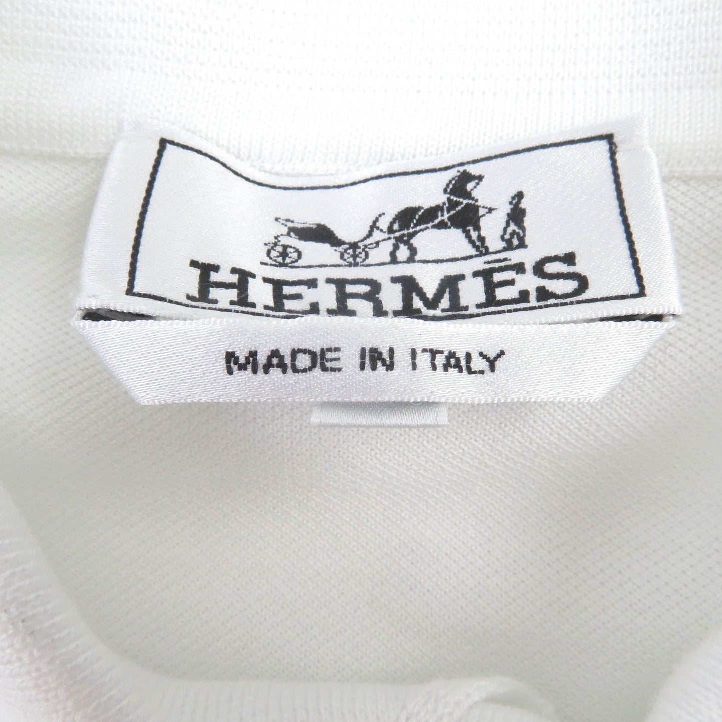 HERMES Short sleeve polo shirt cotton white S