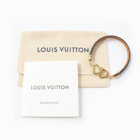LOUIS VUITTON bracelet M6758 Main: Leather Brown Bracelet Say Yes Women 19 Used