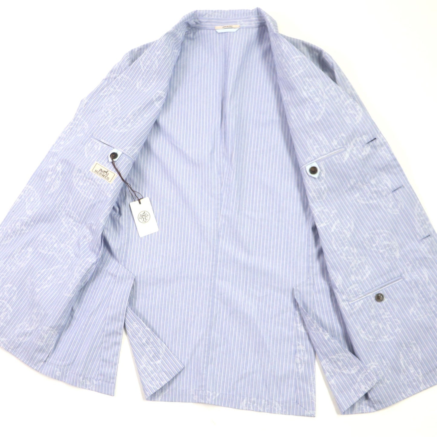 HERMES tailored jacket Outer material: 100% cotton Navy mens 46 Used