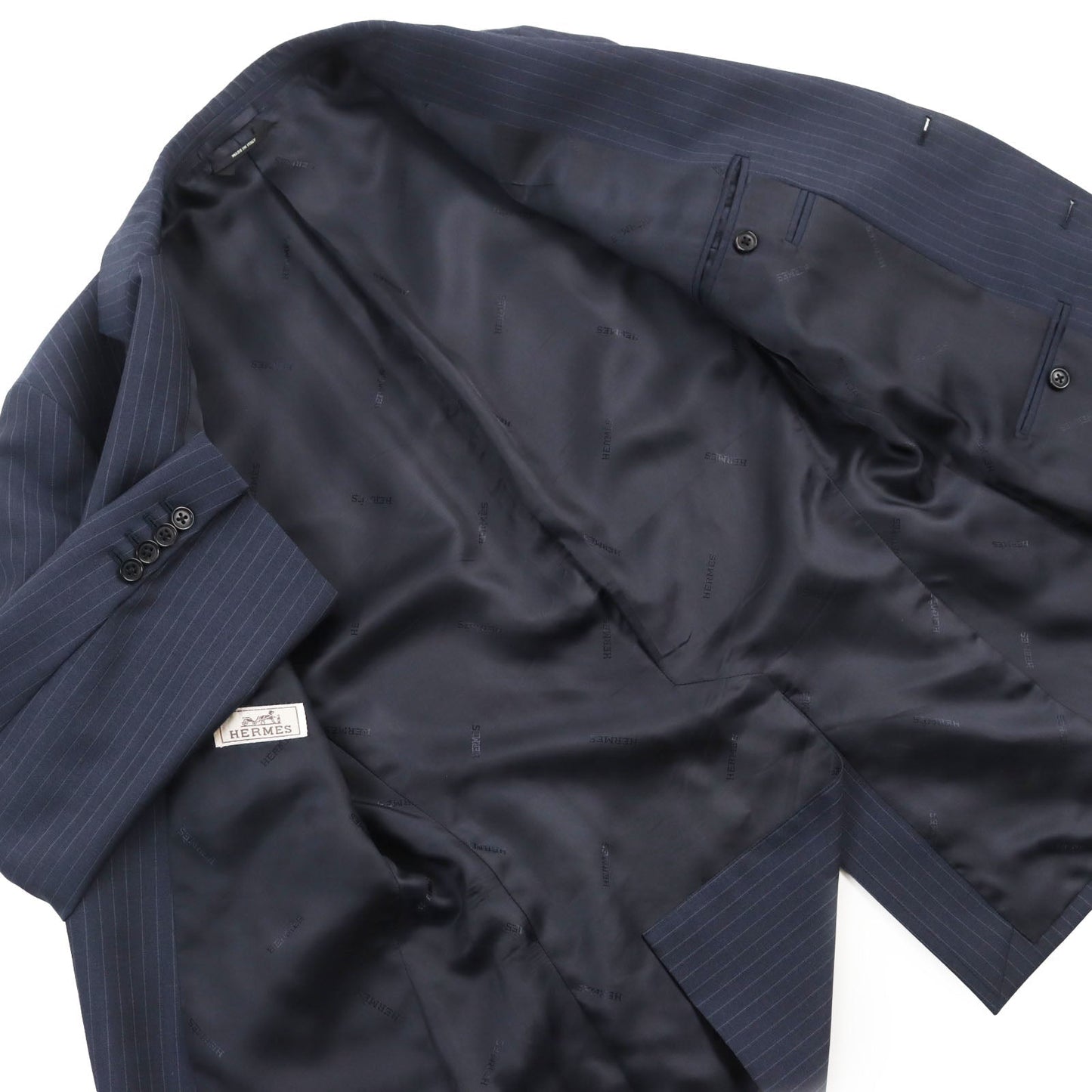 HERMES suit wool Navy 48