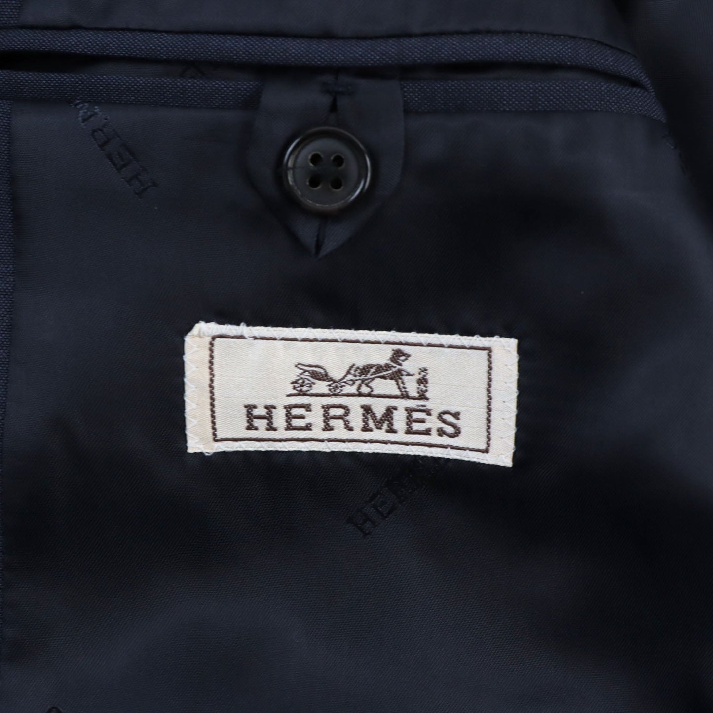 HERMES suit wool Navy 48