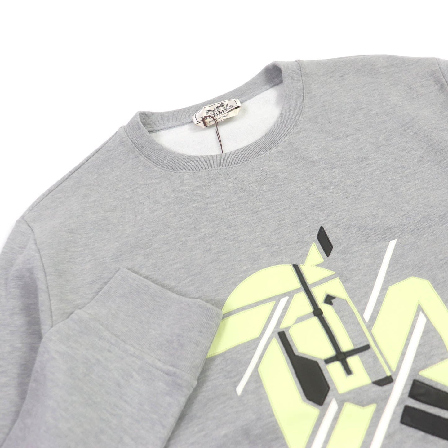 HERMES sweat cotton gray Chevaux en symmetry L
