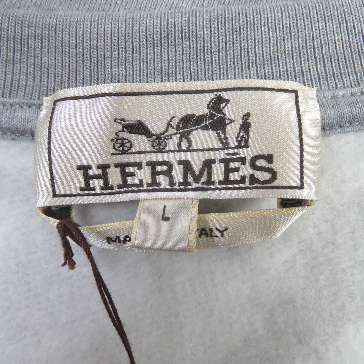 HERMES sweat cotton gray Chevaux en symmetry L