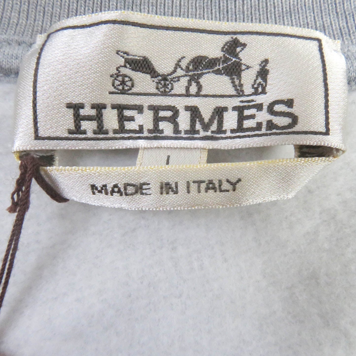 HERMES sweat cotton gray Chevaux en symmetry L