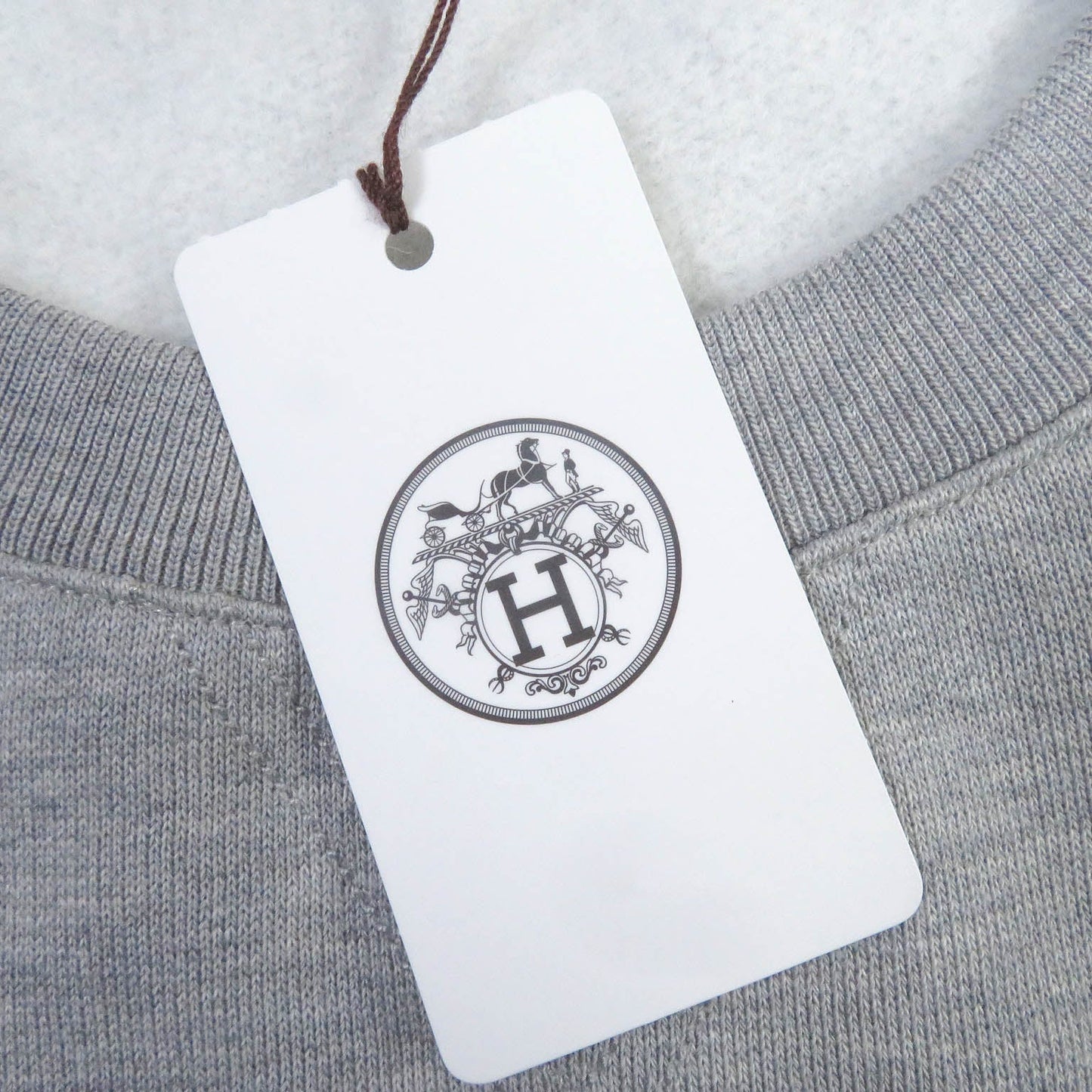HERMES sweat cotton gray Chevaux en symmetry L