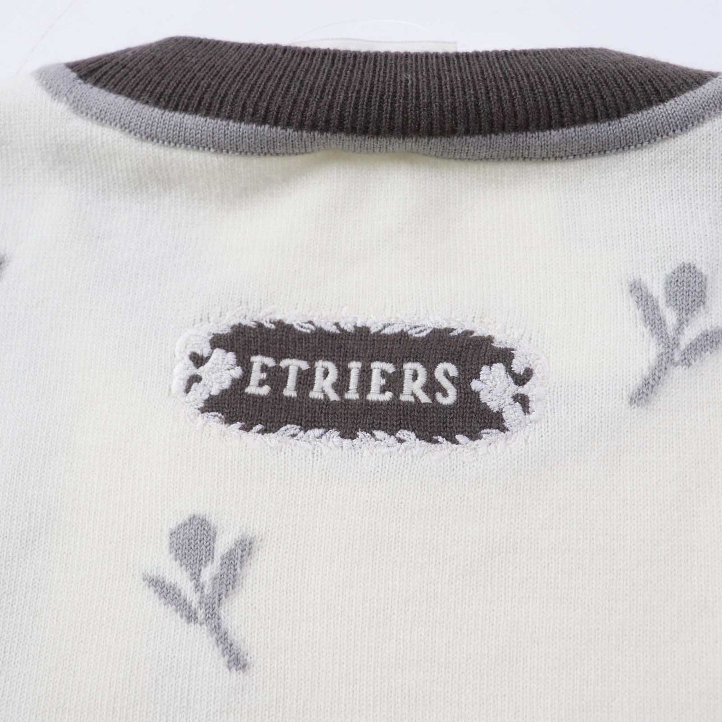 HERMES Short sleeve knit 4E2624D5 wool Green Titanium ETRIERS 38