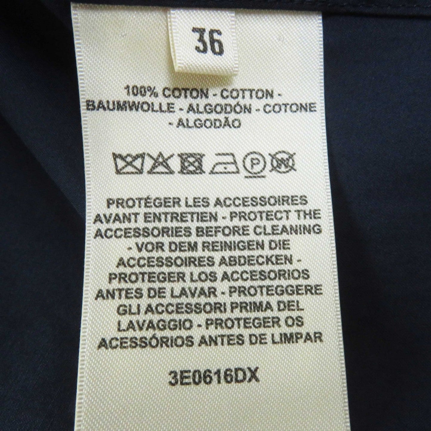 HERMES 3E0616DX Outer material: 100% cotton Navy Women 36 Used
